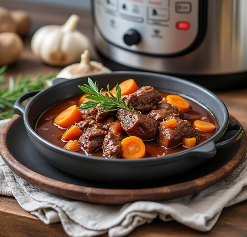 découvrez la recette rapide du boeuf bourguignon express à réaliser en cocotte minute pour un plat savoureux et délicieux prêt en un rien de temps.