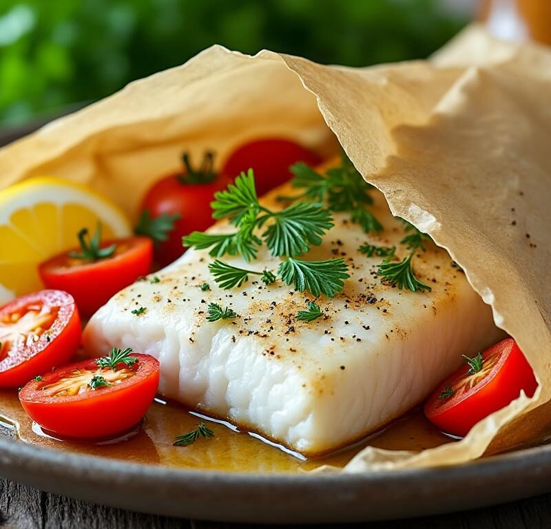 découvrez notre recette rapide et savoureuse de cabillaud en papillote, prête en seulement 30 minutes pour un repas sain et facile.