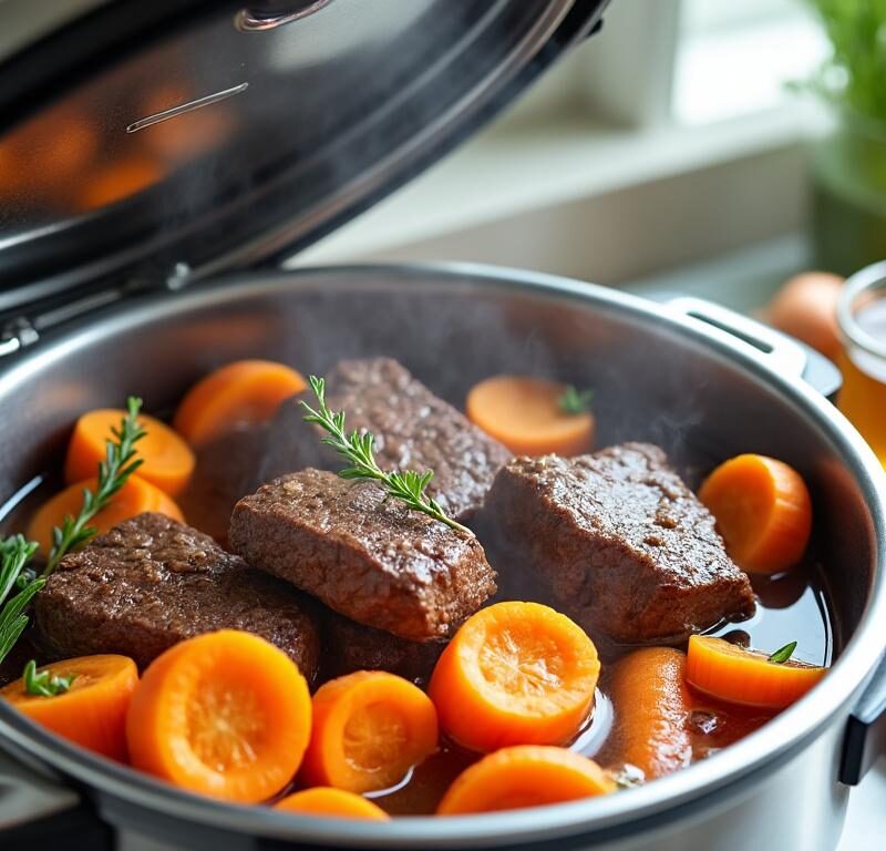 découvrez comment préparer un bœuf aux carottes savoureux en cocotte-minute, sans utiliser de vin, pour un plat rapide et familial plein de saveurs.