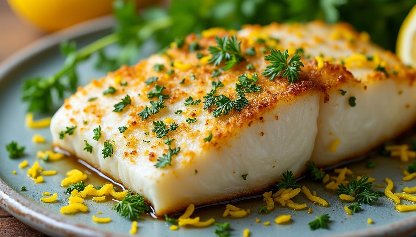 Filet de cabillaud en croûte d’herbes 🌿 et citron 🍋 : recette facile et ...