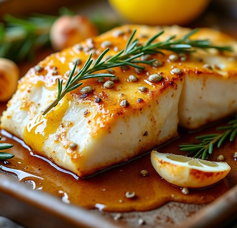 découvrez notre recette savoureuse de filet de cabillaud rôti à la moutarde et au miel, une alliance gourmande qui se prépare facilement au four pour un repas délicieux et parfumé.