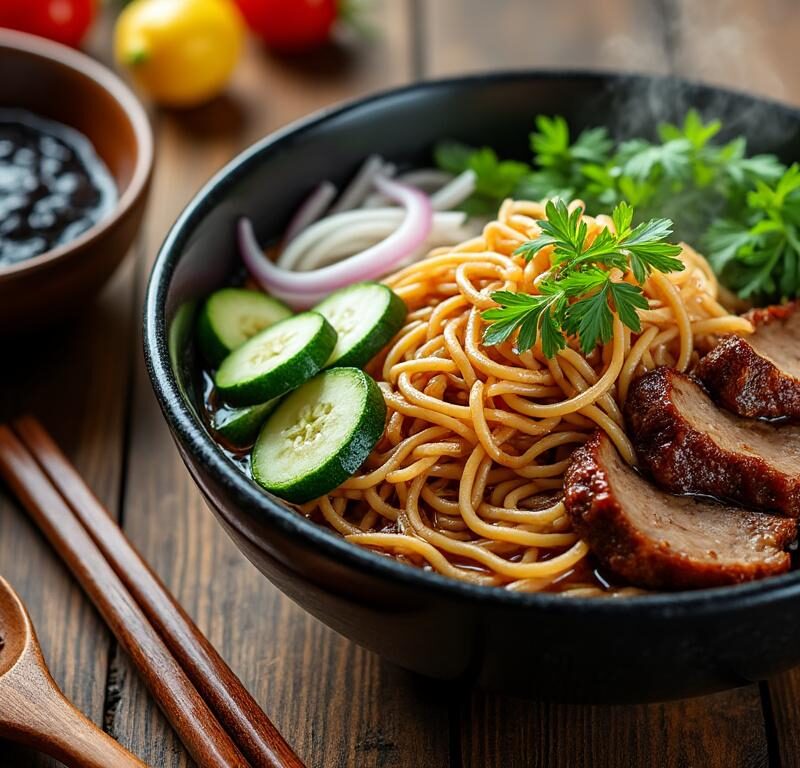 découvrez notre recette authentique de jajangmyeon coréen maison pour savourer un plat riche en saveurs, facile à préparer chez vous.