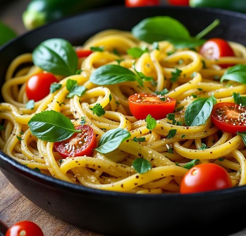 découvrez une recette facile et délicieuse de tagliatelles de courgettes sautées à la poêle, idéale pour un repas sain et gourmand.