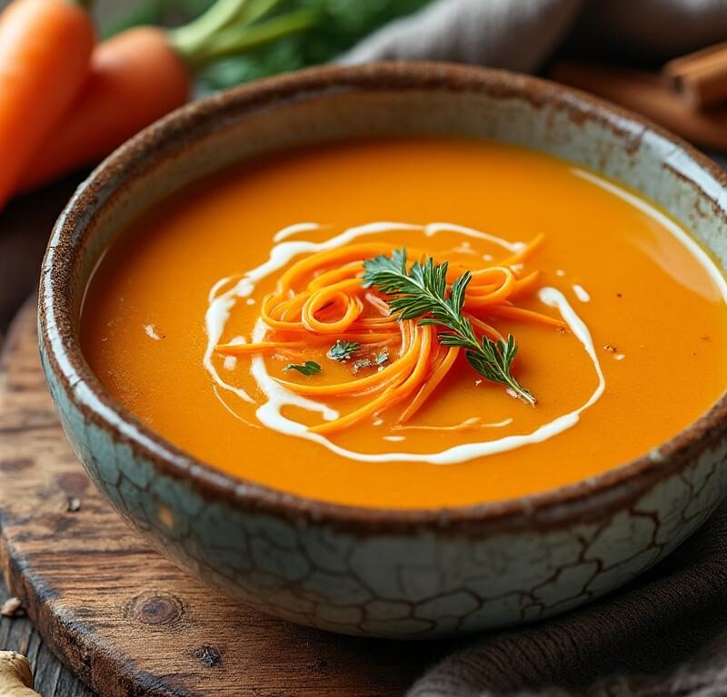 découvrez notre velouté de carottes au gingembre, une recette réconfortante et épicée idéale pour réchauffer vos soirées d’hiver avec douceur et saveurs.