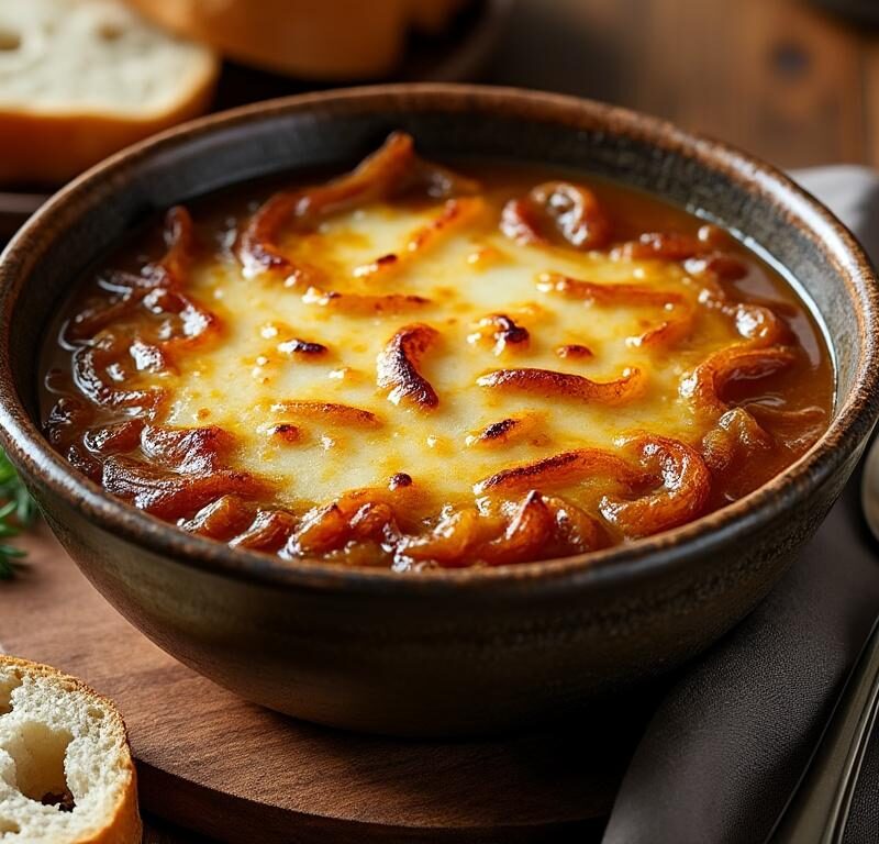 découvrez la recette savoureuse et réconfortante de la soupe à l'oignon gratinée au vin blanc, un délice traditionnel parfait pour réchauffer vos soirées.