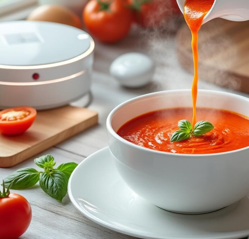 découvrez comment préparer rapidement une soupe à la tomate savoureuse avec le easy soup, l'appareil idéal pour des repas simples et gourmands en un rien de temps.