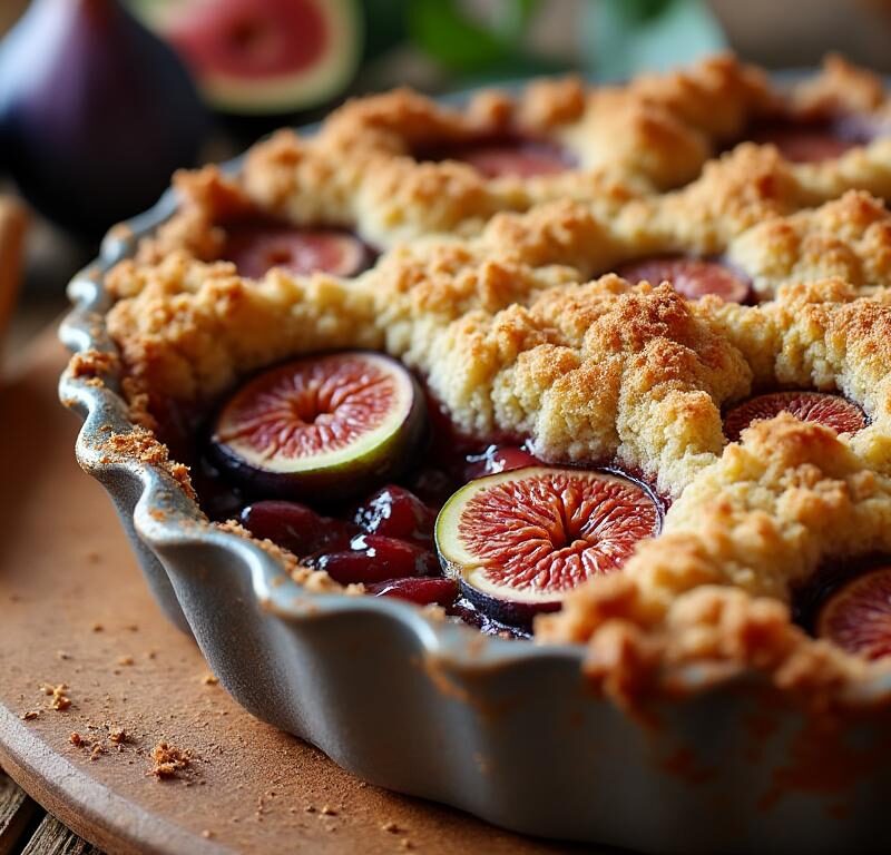 découvrez une recette gourmande de crumble aux figues fraîches, délicatement parfumé à la cannelle, pour un dessert convivial et savoureux.